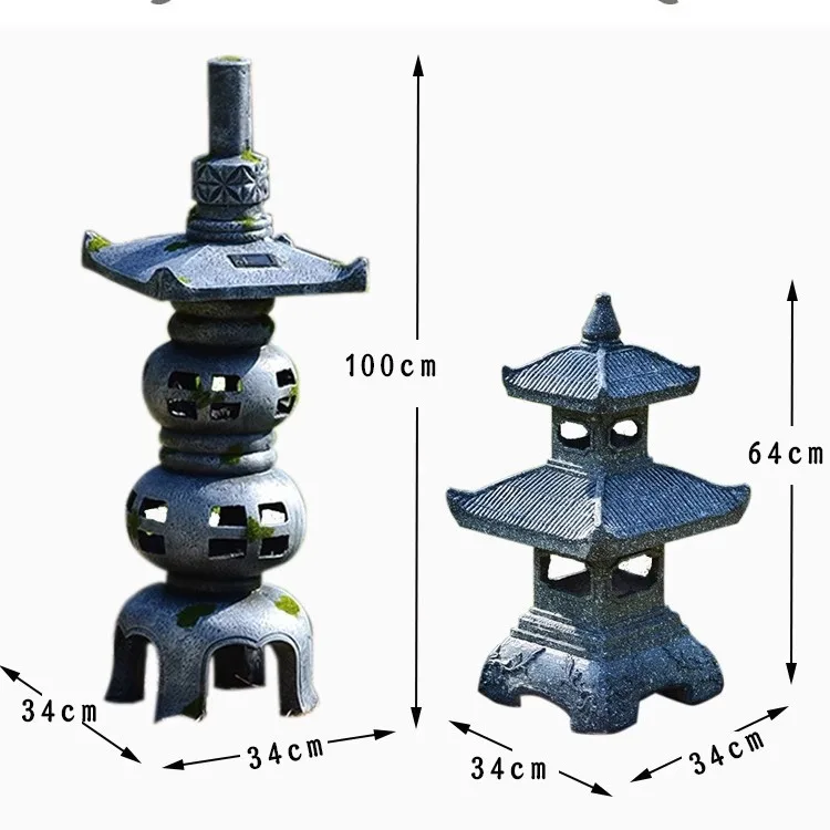 Retro solar garden stone tower - Gardening Hand Tools Japanese recension och pris
