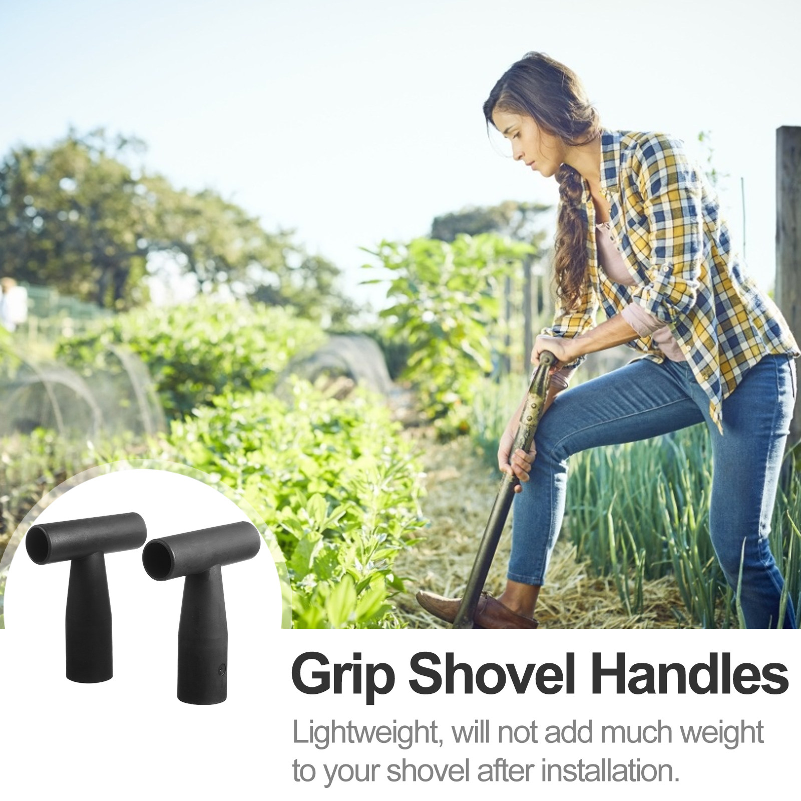 2Pcs T-Design Shovel Handle Re - Spade Digging Fork recension och pris